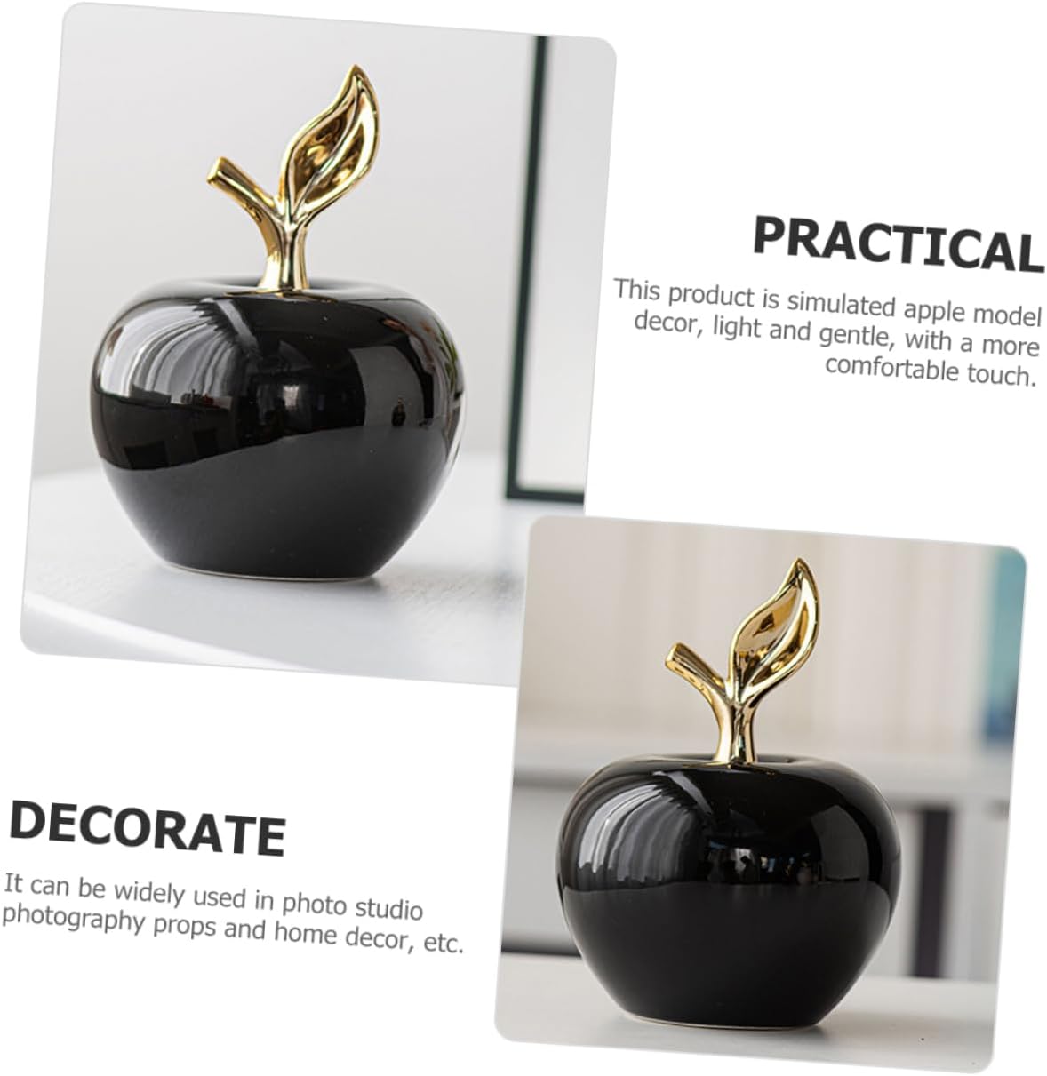 Zerodeko Lifelike Ceramic Apple Christmas Ornament