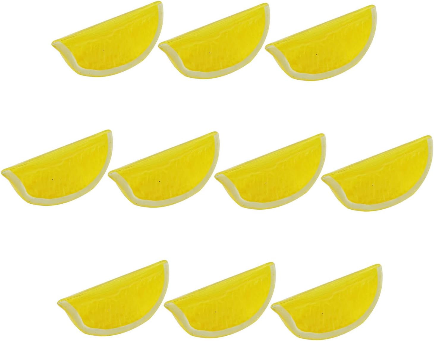 RLECS 10PCS Artificial Yellow Lemon Slices 3x15cm