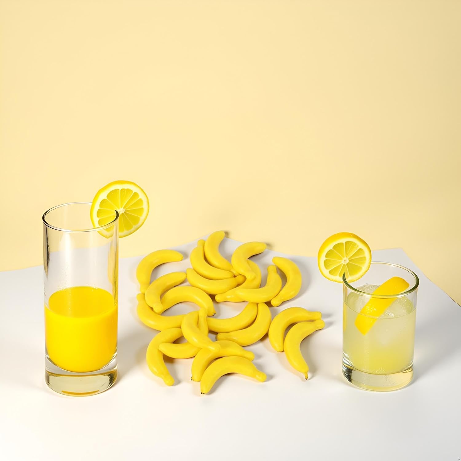20 Pcs Yellow Mini Artificial Banana Props