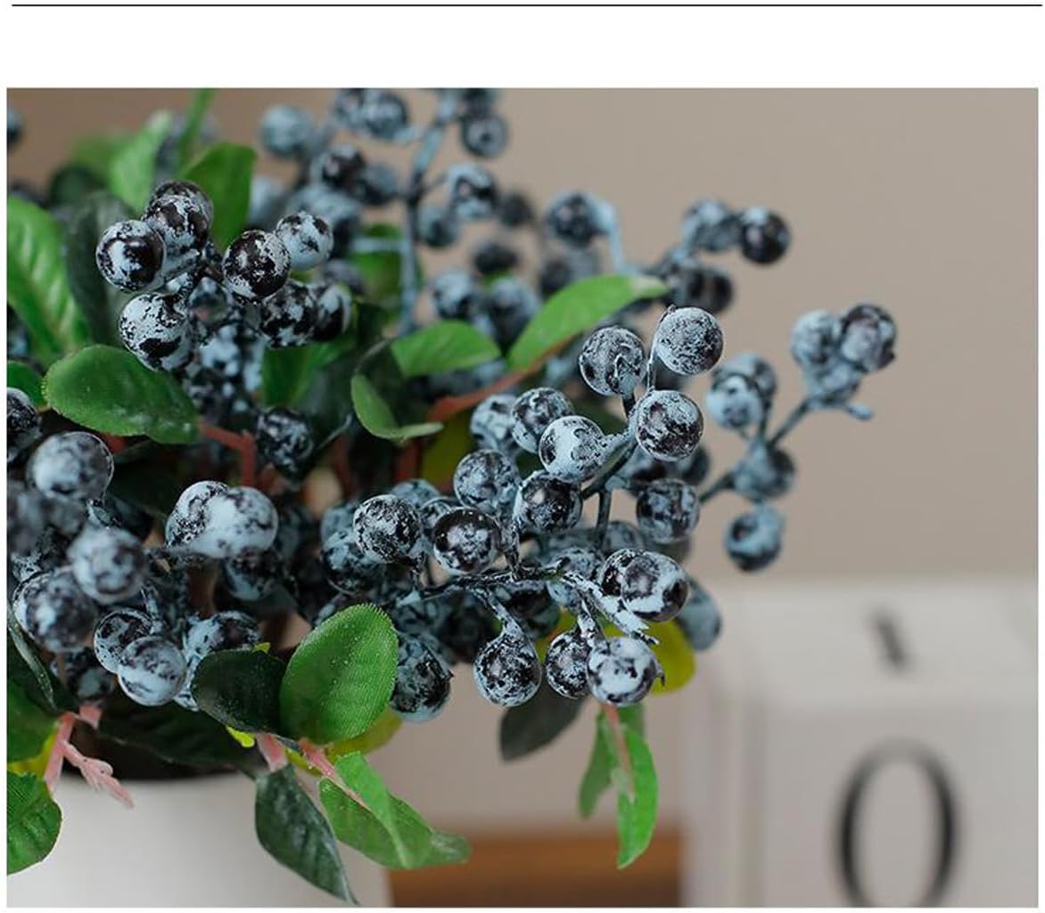 Artificial Blueberry Stems 3pcs for Decorations