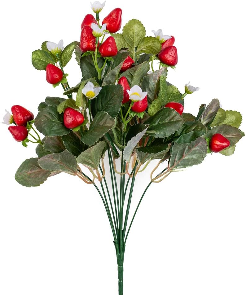 Factory Direct Craft Artificial Strawberry Bush 17 Inch Tall