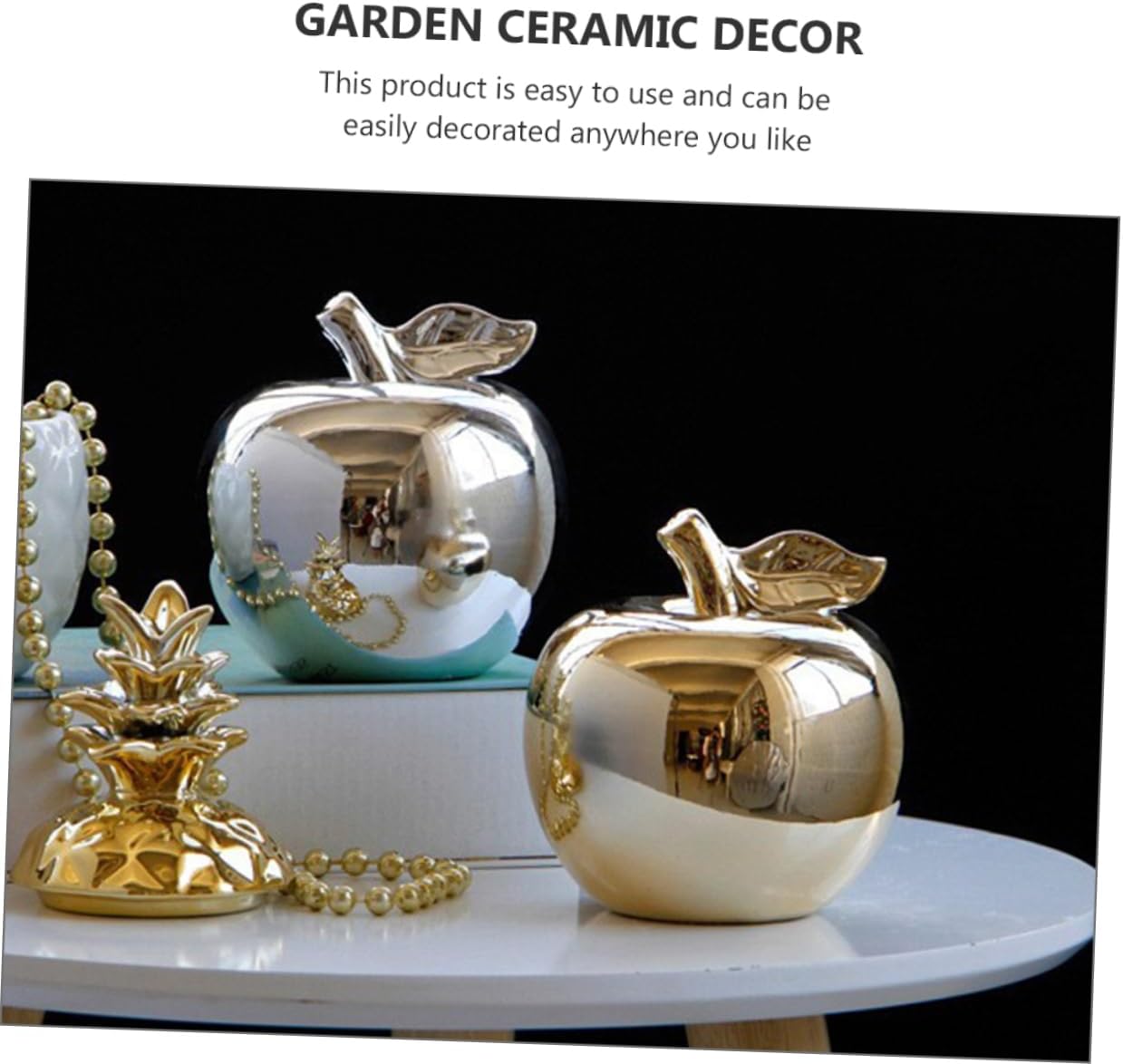 Ciieeo 1pc Resin Apple Ornament for Desktop Kitchen Decor