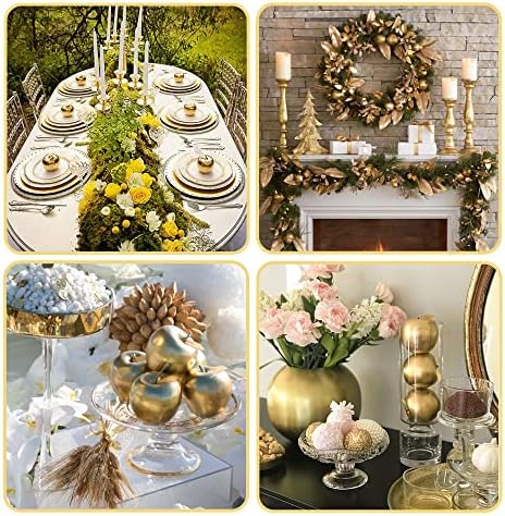 Lifelike Gold Artificial Apples for Home Decor 6PCS