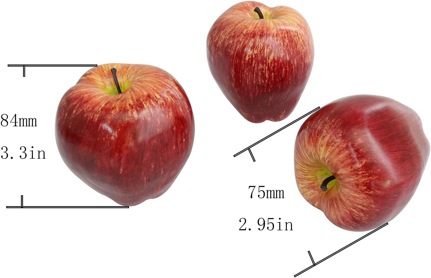 4PCS Realistic Red Apple Artificial Fruit Decoration
