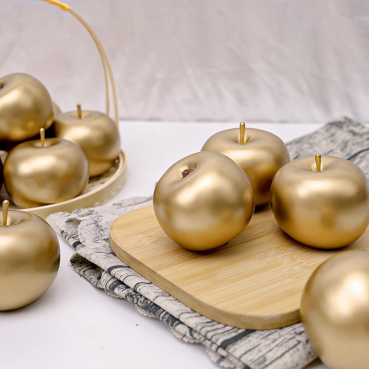 Gresorth 6PCS Artificial Gold Apple Decor