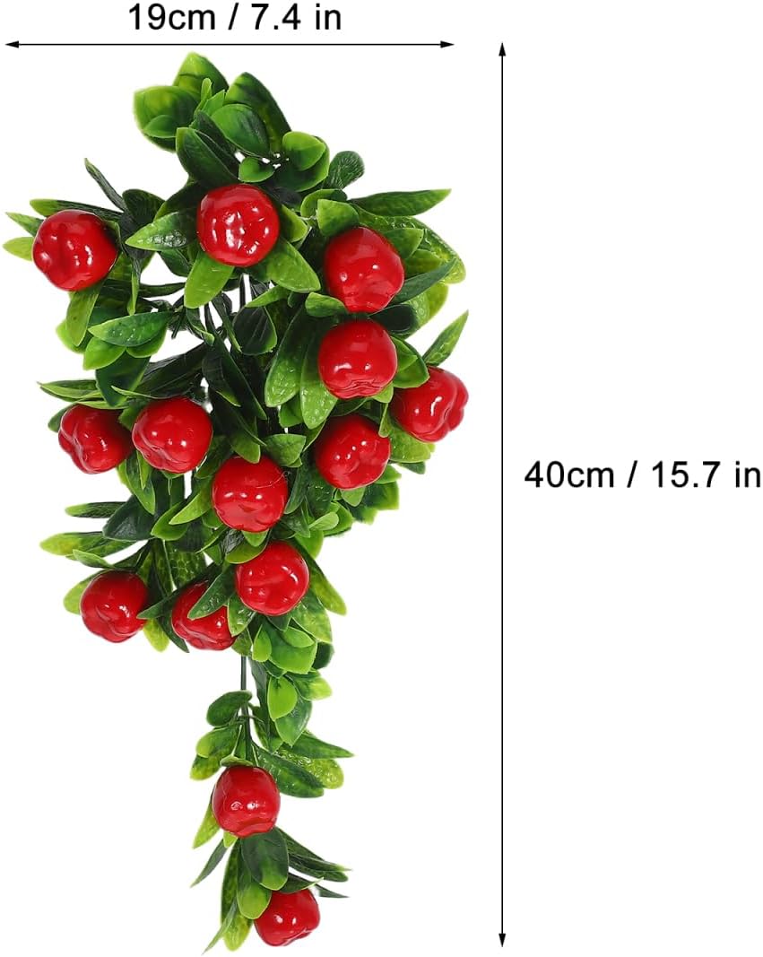 HOMSFOU 2Pcs Artificial Hanging Fruit Vine with Hooks