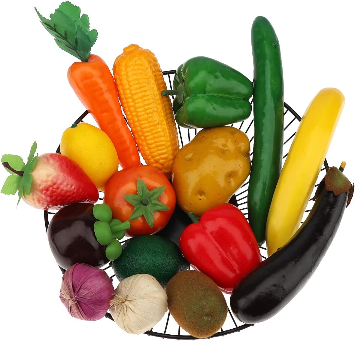 16 Pcs Realistic Plastic Fake Vegetables and Fruit Set