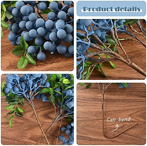 HUIANER Artificial Blueberries 4PCS with Stems