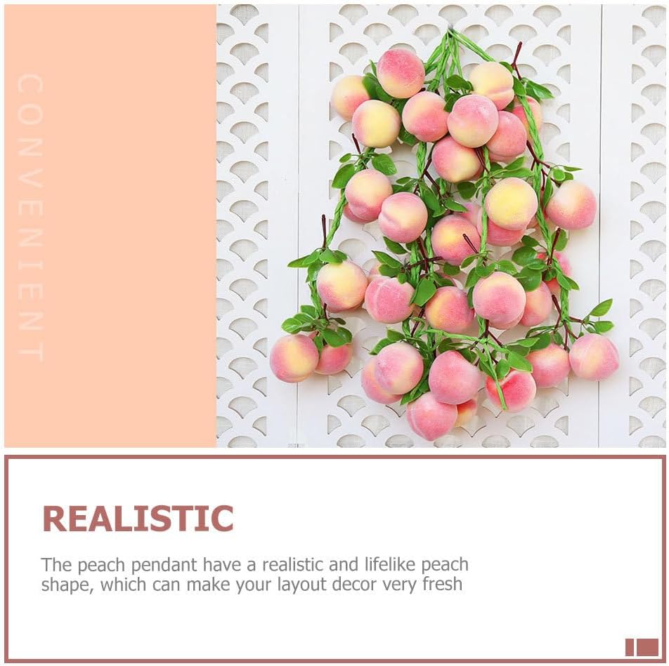 Operitacx 3pc Artificial Peach Clusters for Home Decor