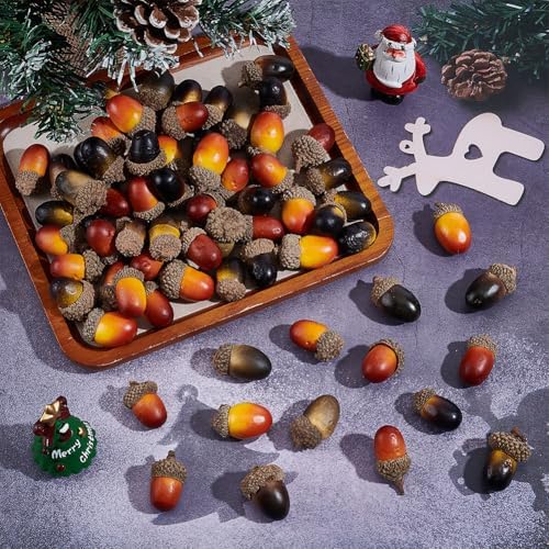 70pcs Artificial Acorns for Crafts and Decor