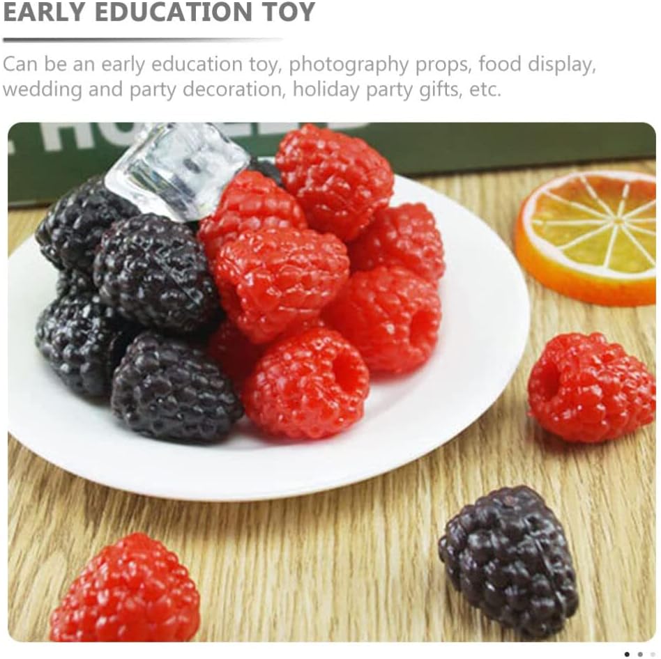 MAGICLULU 40pcs Artificial Raspberry Decoration for Photography and Parties