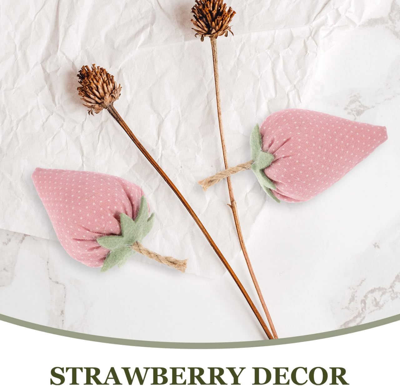 Luxshiny Faux Fabric Strawberries 4Pcs Decor for Farmhouse