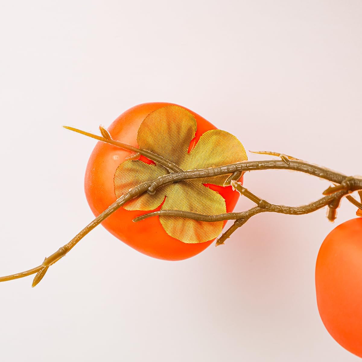 2pcs Artificial Persimmon Branches Realistic Farmhouse Decor