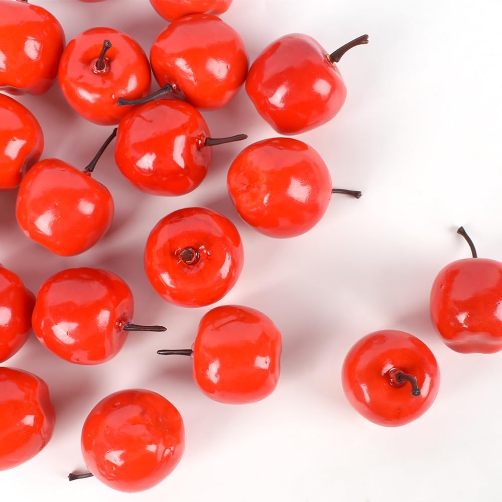 20PCS Red Mini Artificial Apples for Home Decor