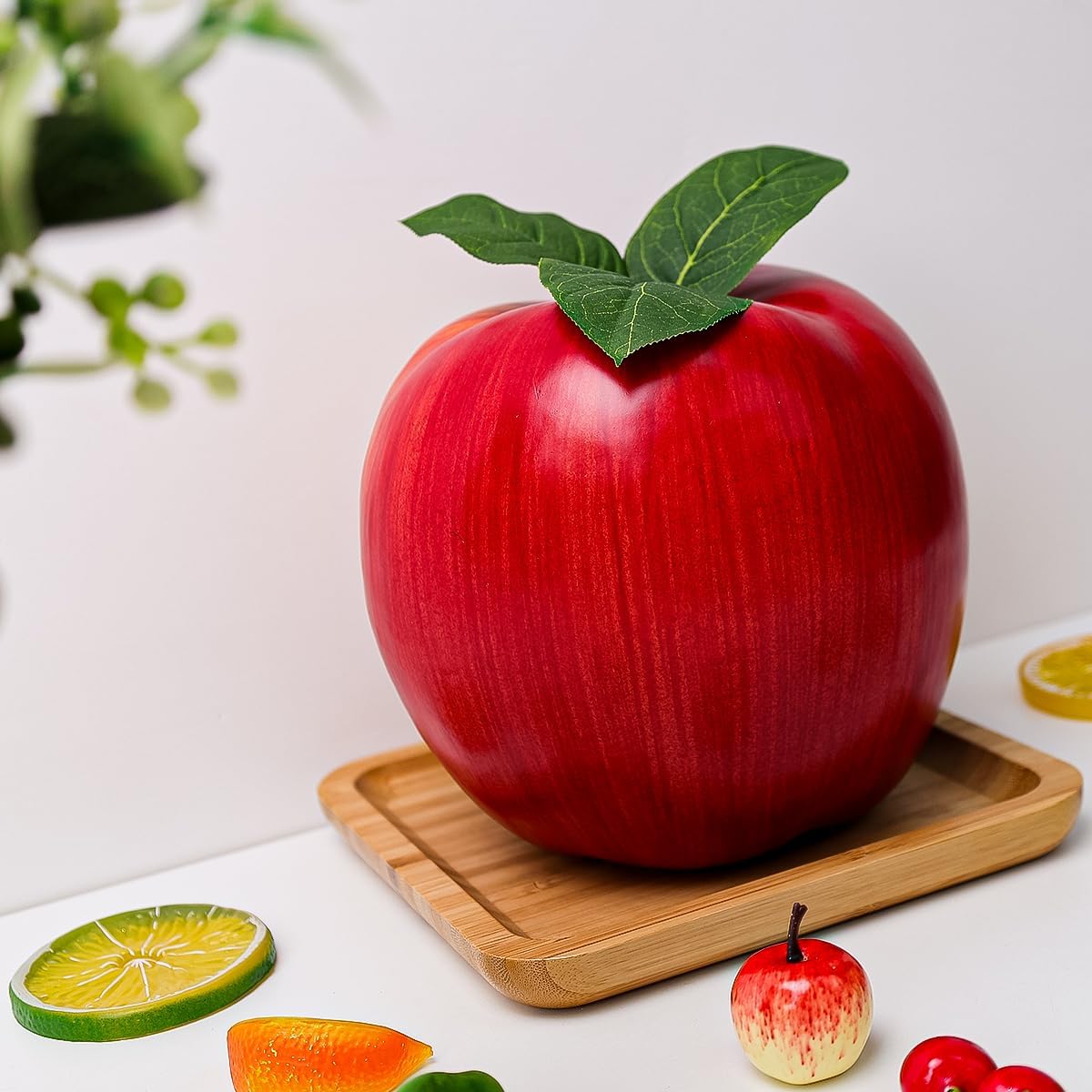Folmywy Artificial Large Red Apple 74 Inch Decor