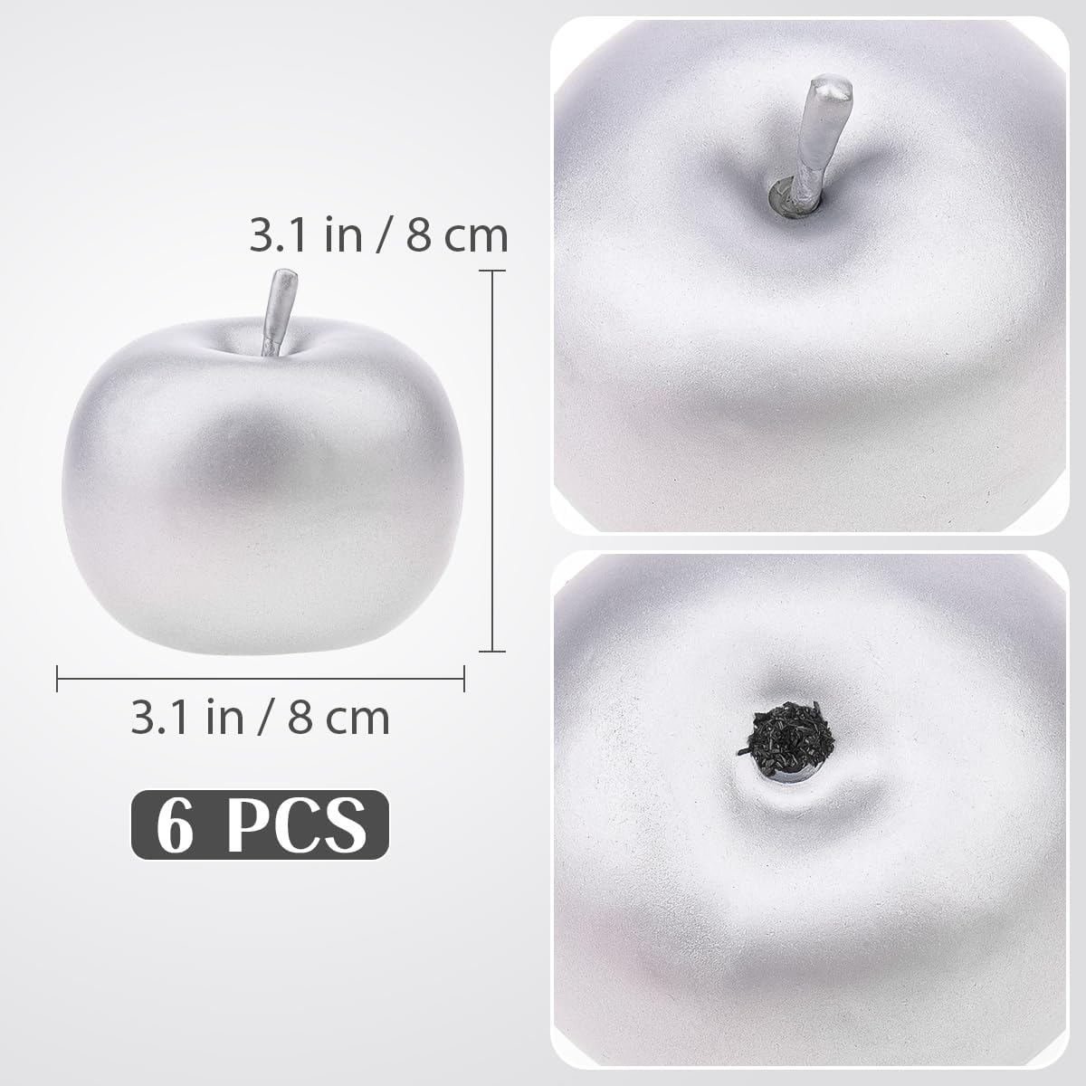 Gresorth 6 Piece Artificial Silver Apple Decor