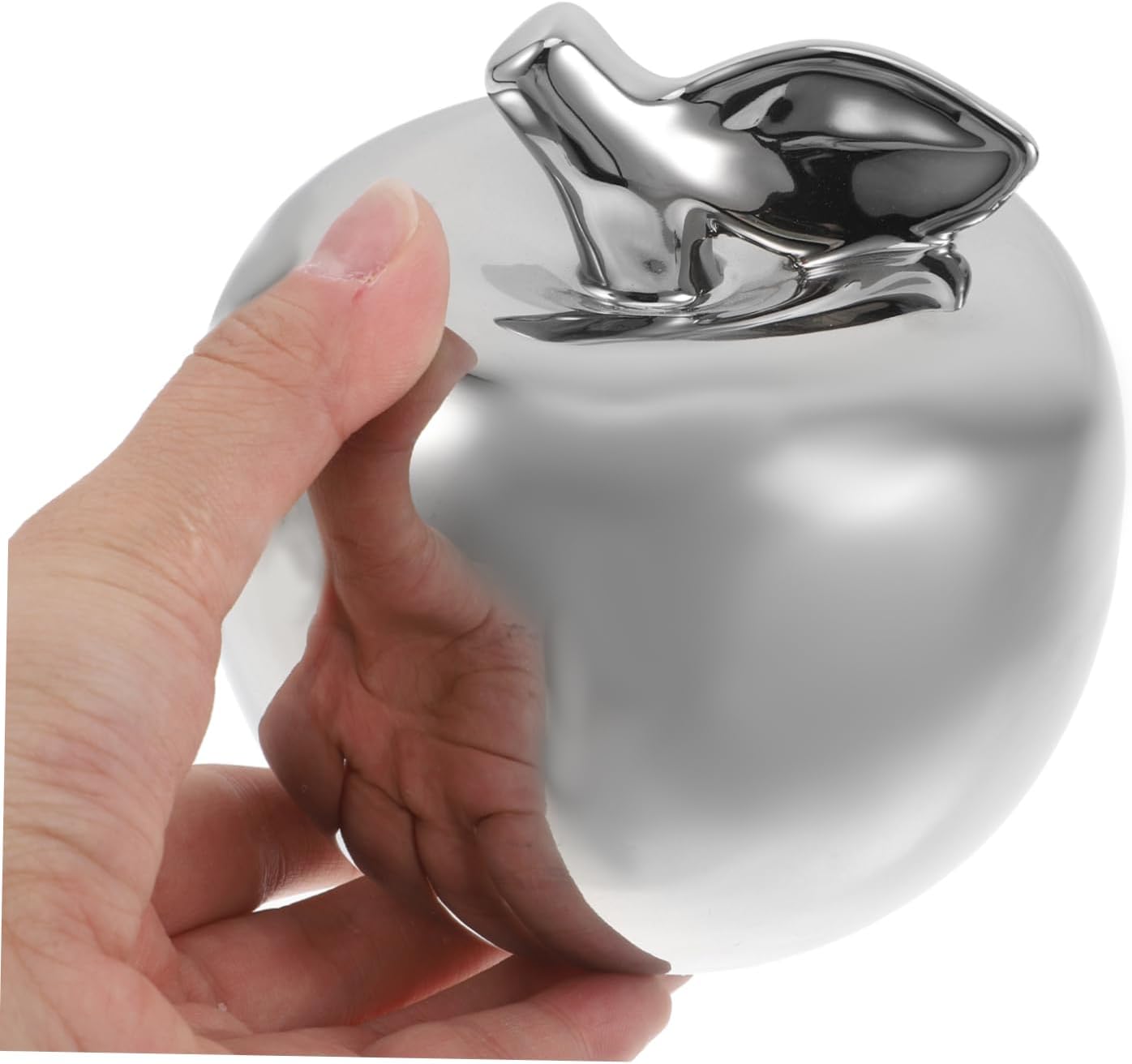 PartyKindom Ceramic Apple Ornament Silver Figurine Decor