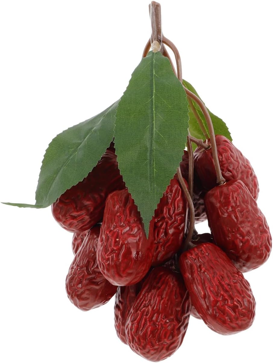 Realistic Red Dates Artificial Fruit Decorations