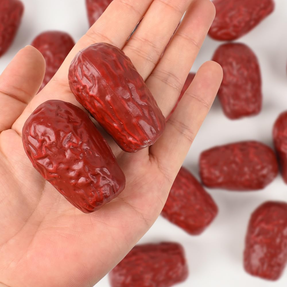 LUEYAO Artificial Red Dates 20 Pcs Lifelike Decoration