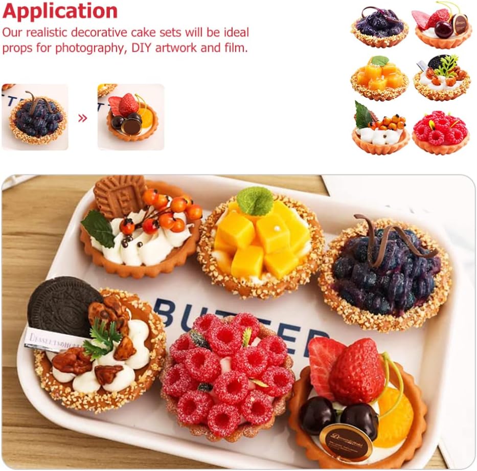 UPKOCH 6pcs Fake Cake Artificial Food Decor