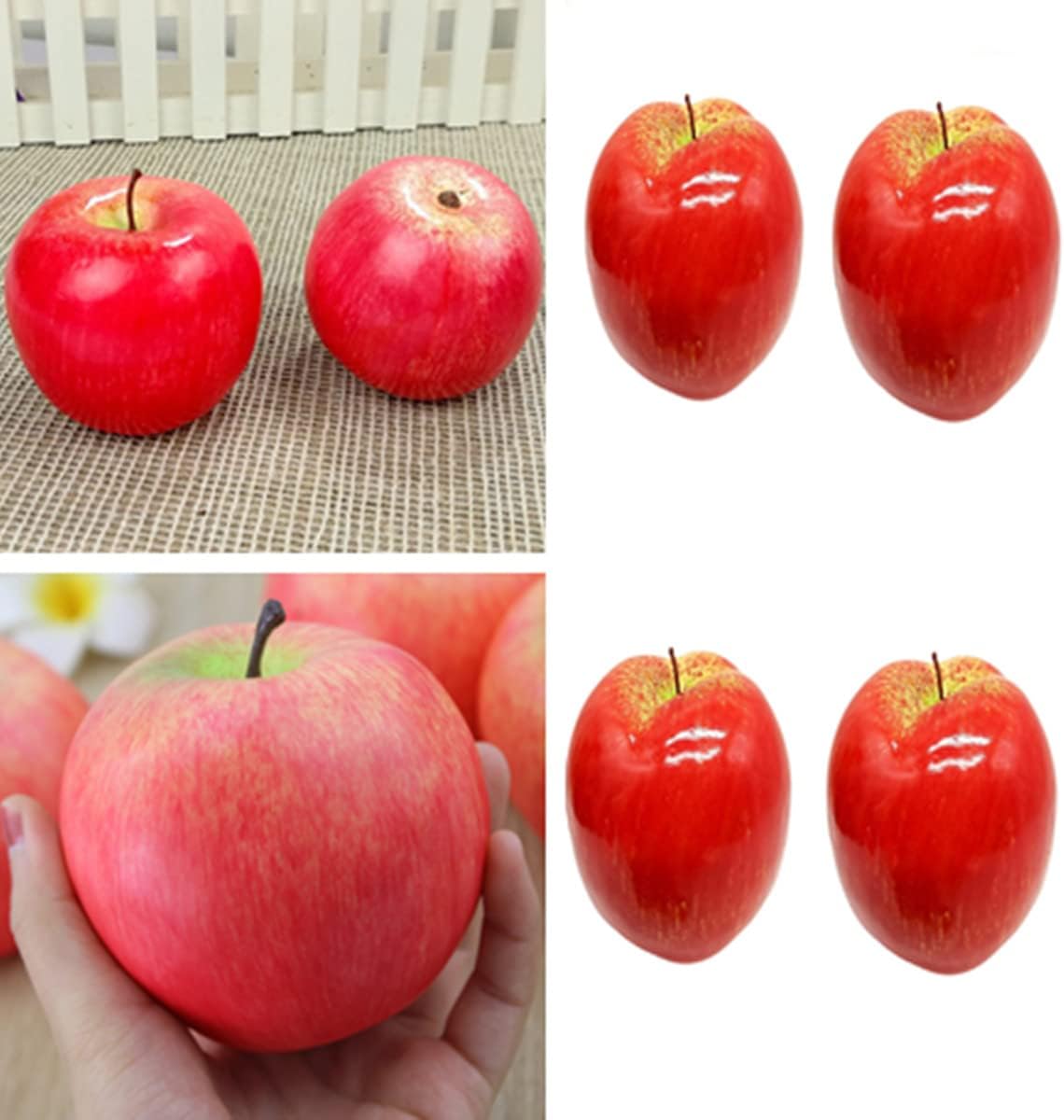 Artificial Red Apples 6PCS for Home Kitchen Decor