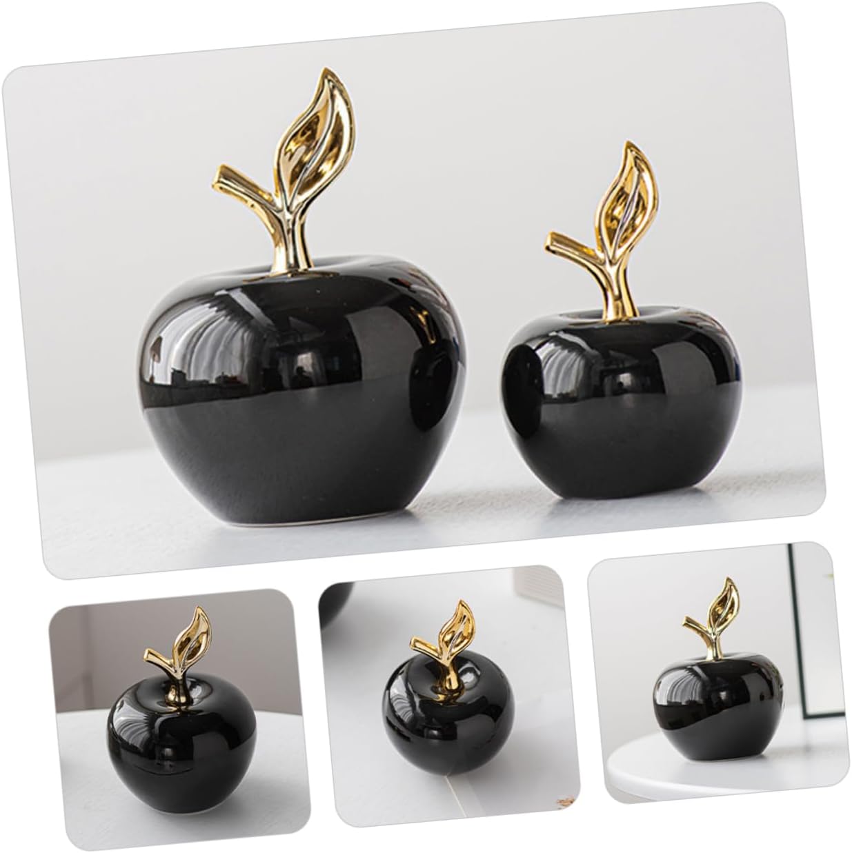 Zerodeko Ceramic Apple Ornament Decor Statue