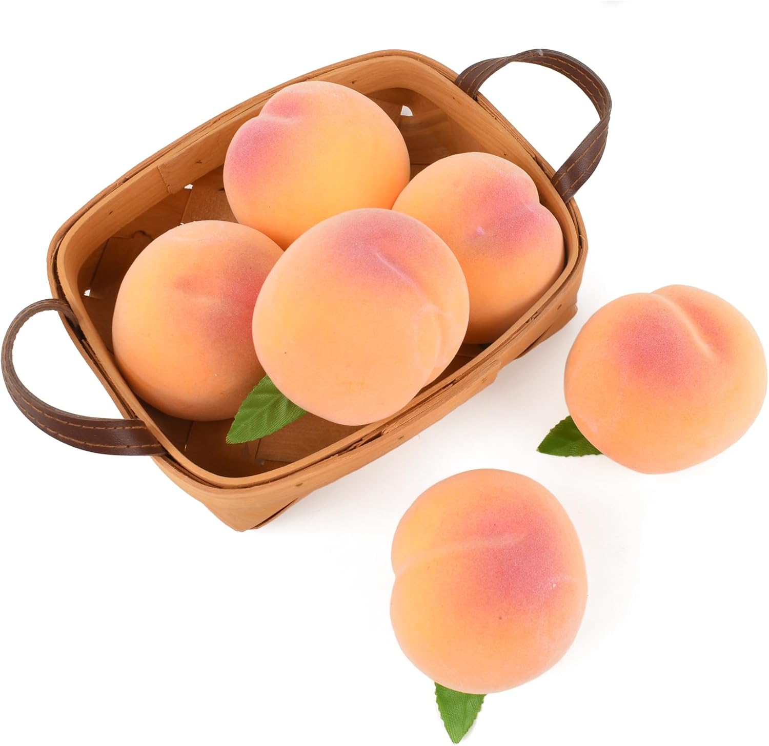 HUIANER Artificial Yellow Peaches 6PCS Decor Set