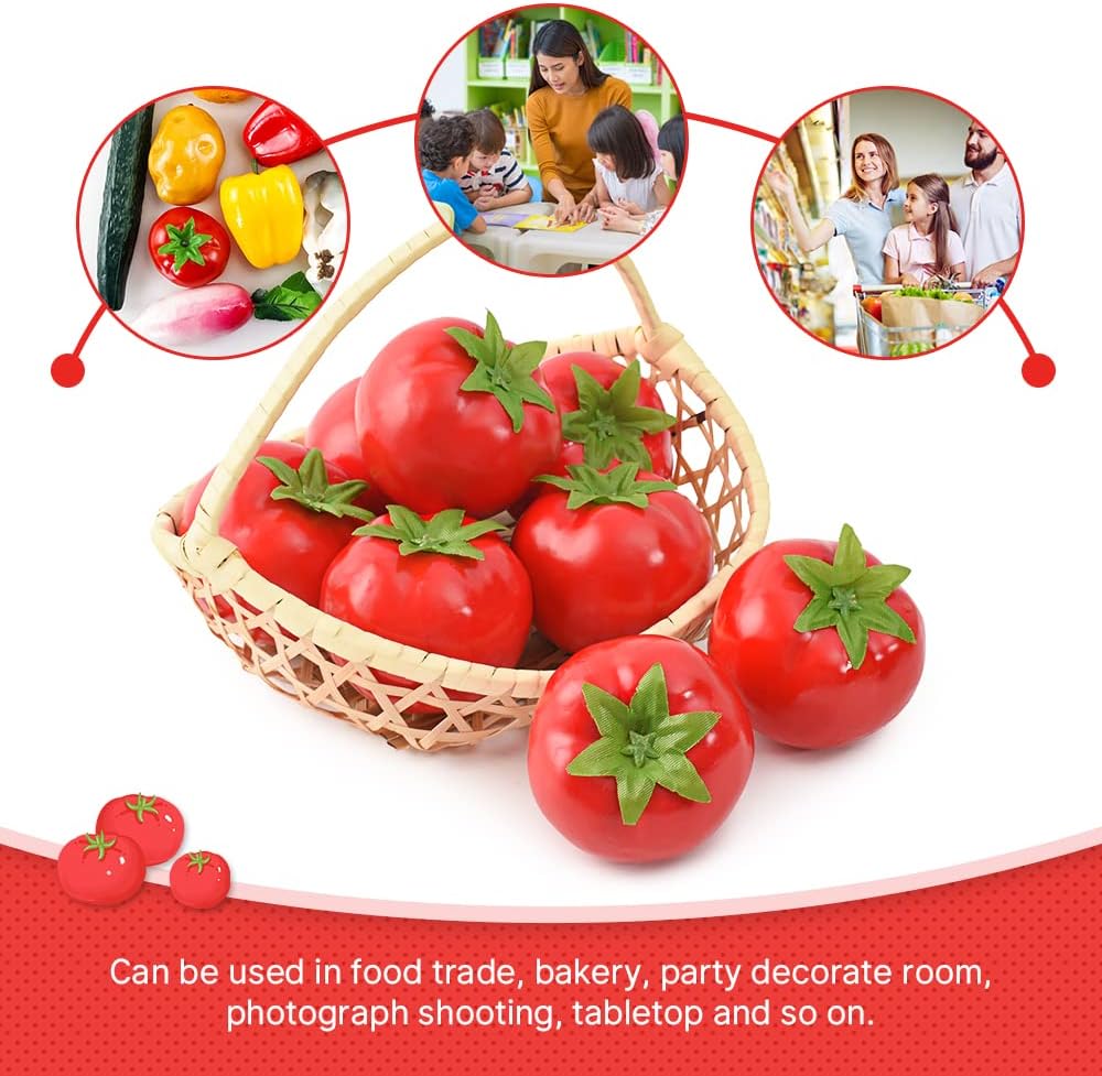 8pcs Artificial Tomatoes for Kitchen Decor and Photography Props