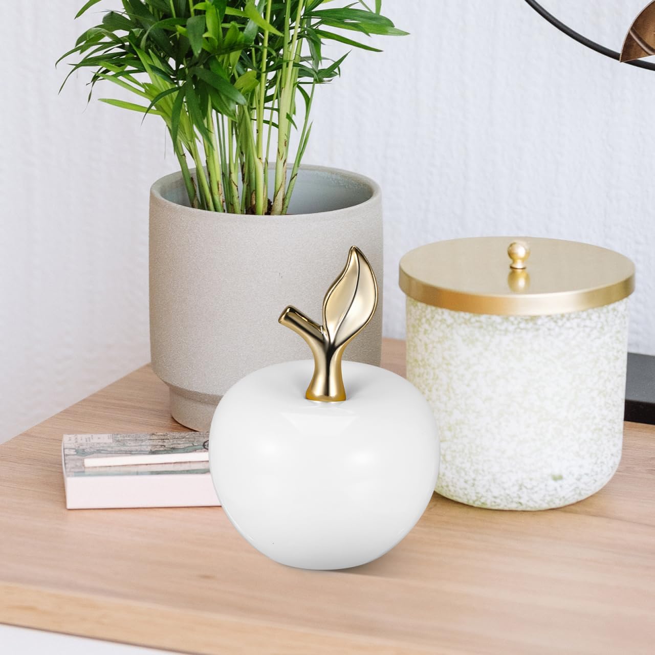 Ceramic Apple Figurine Decorative Miniature Ornament for Home