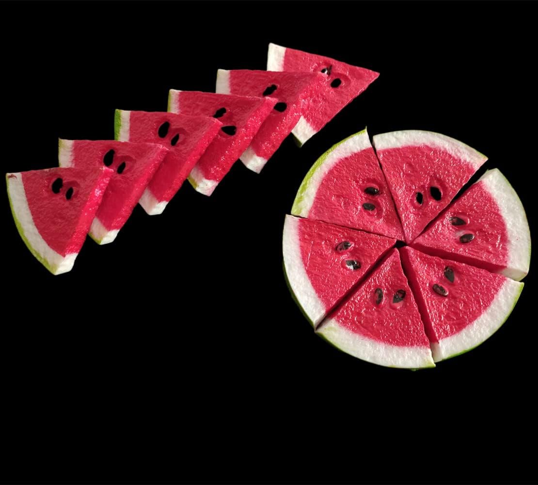 Jilukibo Realistic Fake Watermelon Slices 12 Pack Red
