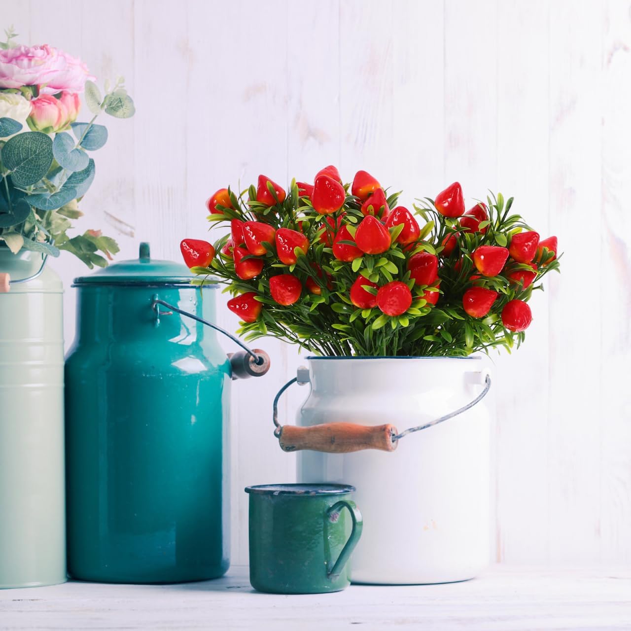 DOITOOL Artificial Strawberry Stem for Home Decor