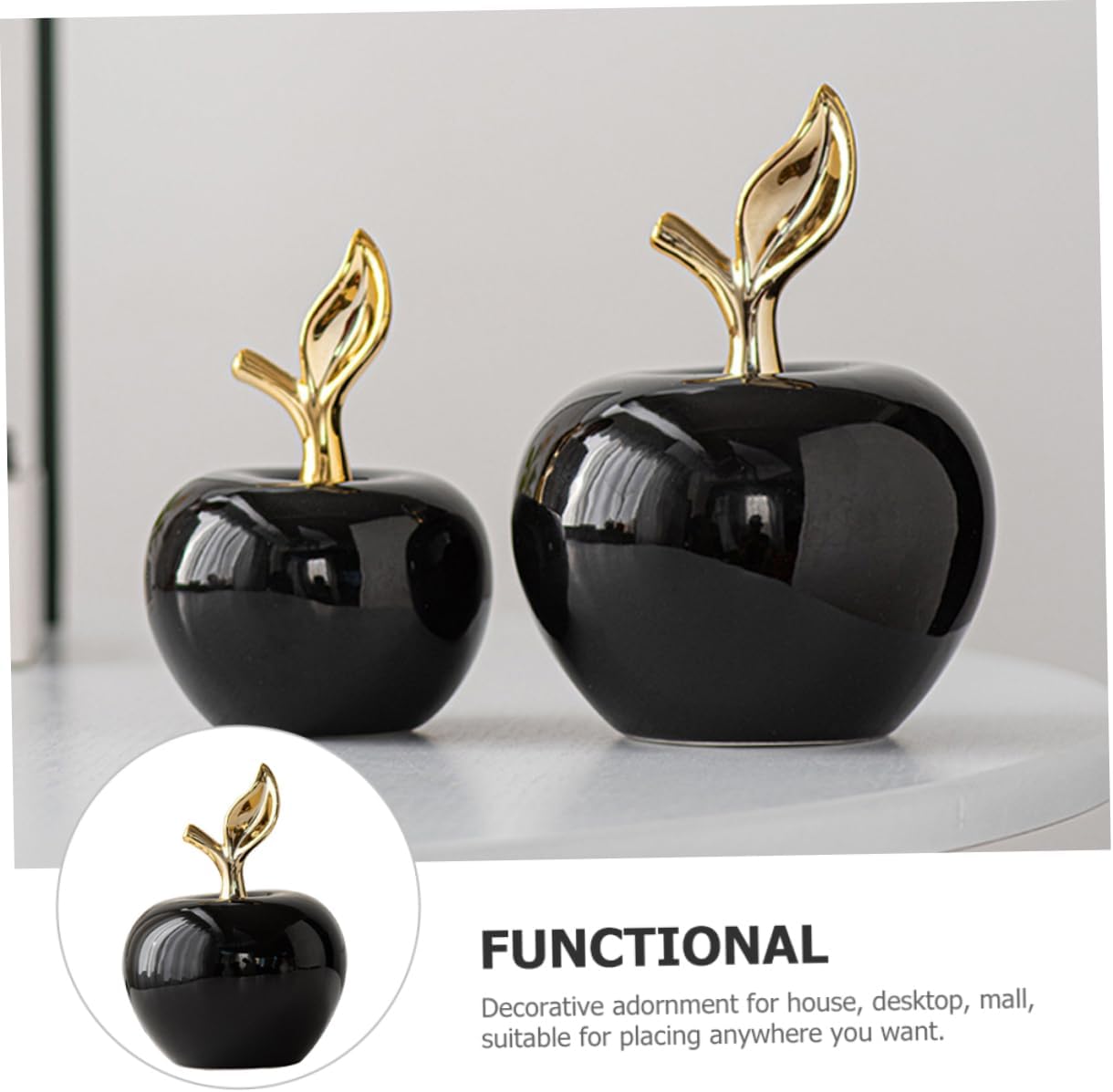 Zerodeko Ceramic Apple Ornament Decor Statue