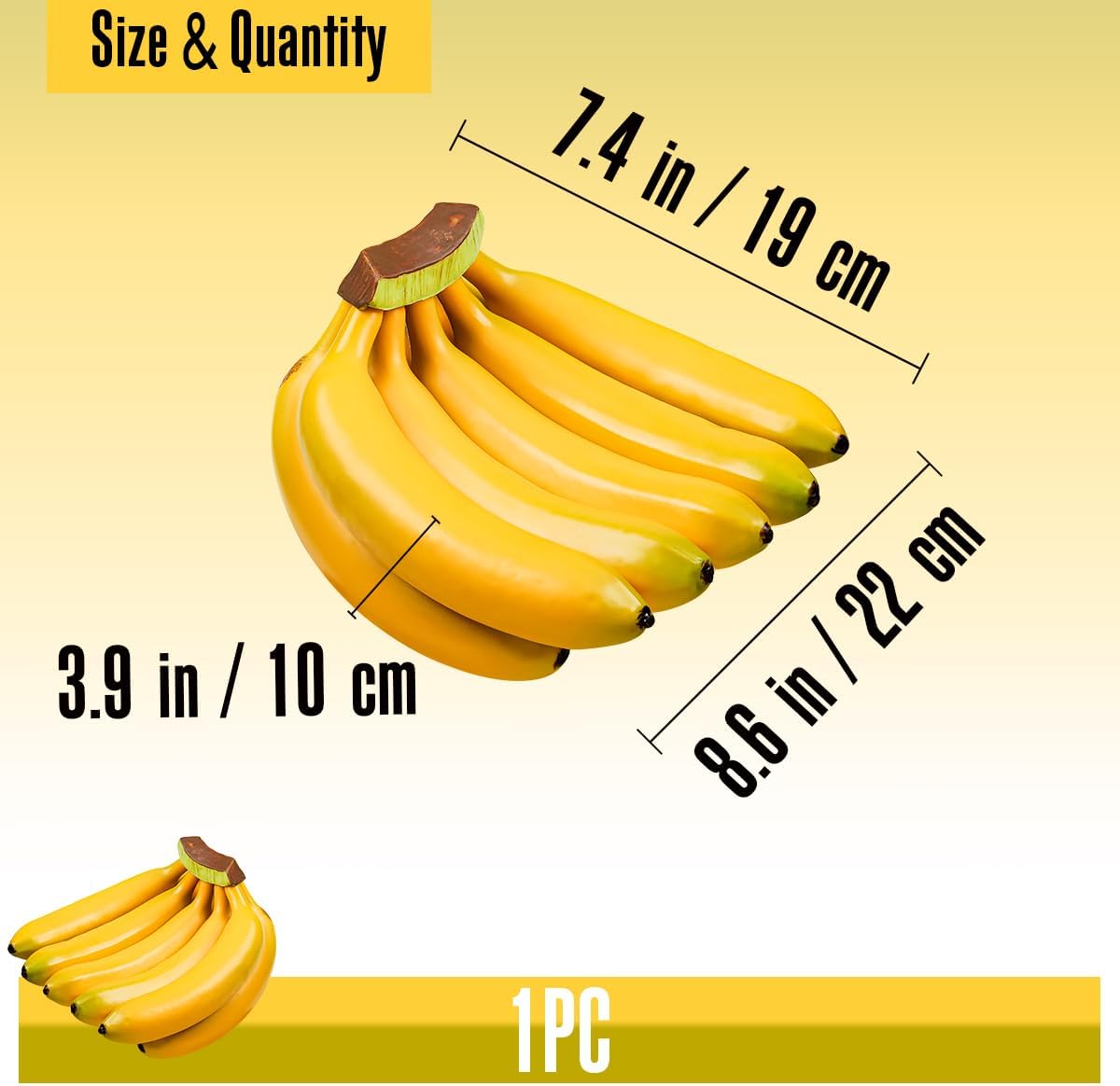 Folmywy 9-Head Banana Artificial Fruit Decor