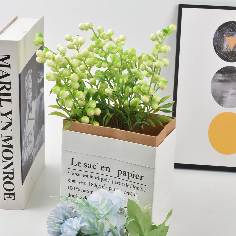 HUIANER Artificial Blueberries 6 Pcs Lifelike Decor