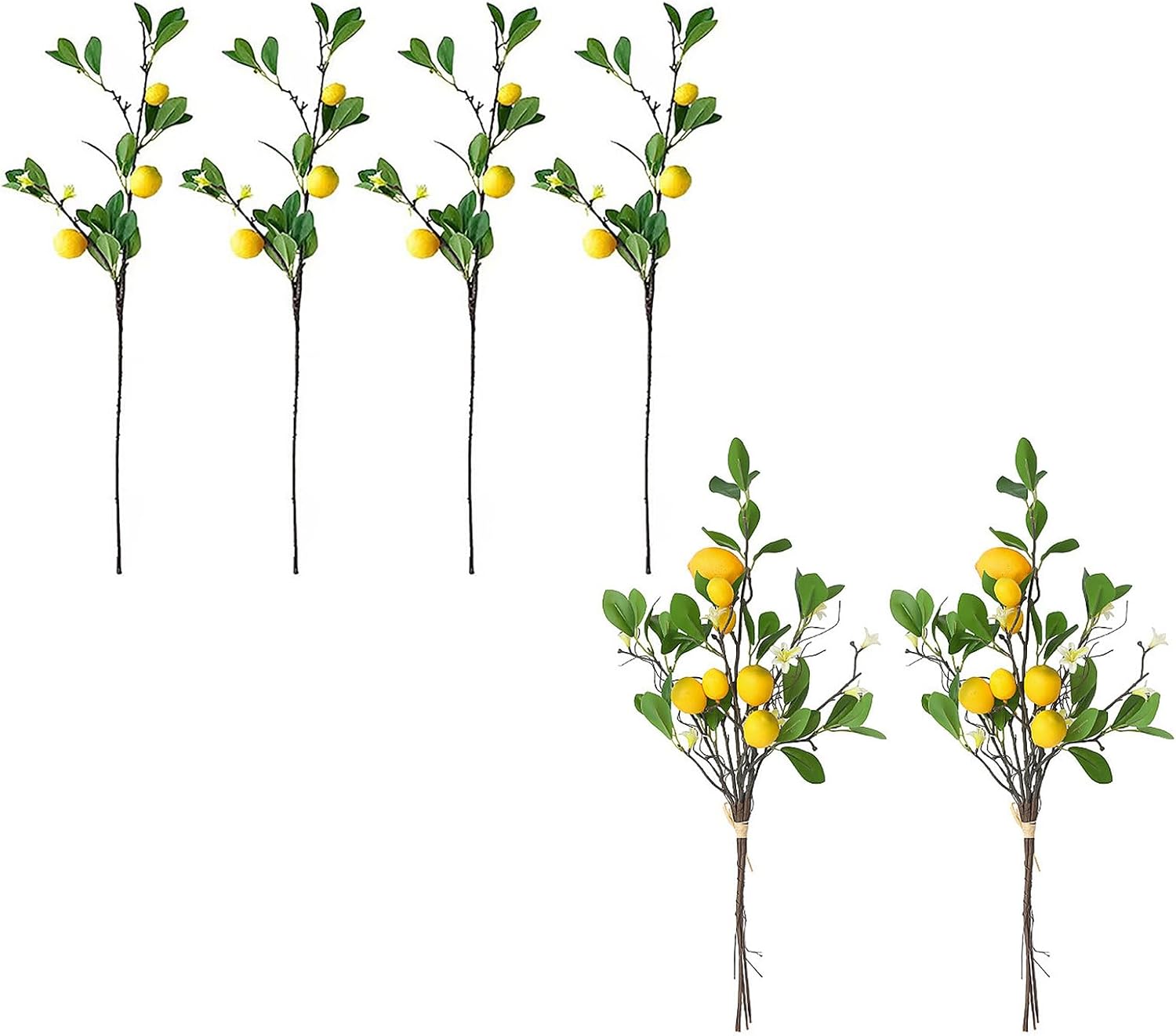 DULRLLY 4 Pcs Artificial Lemon Branches for Home Decor
