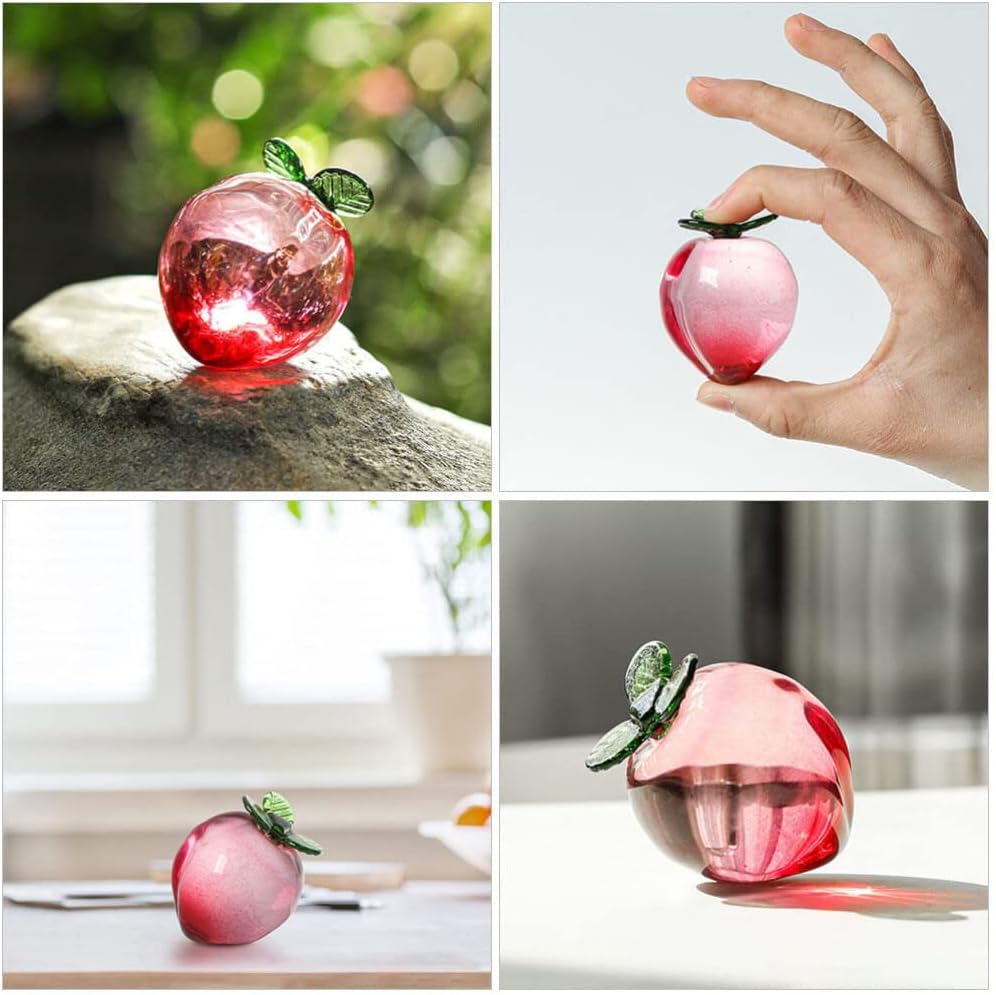 Housoutil Crystal Peach Glass Figurine Ornament