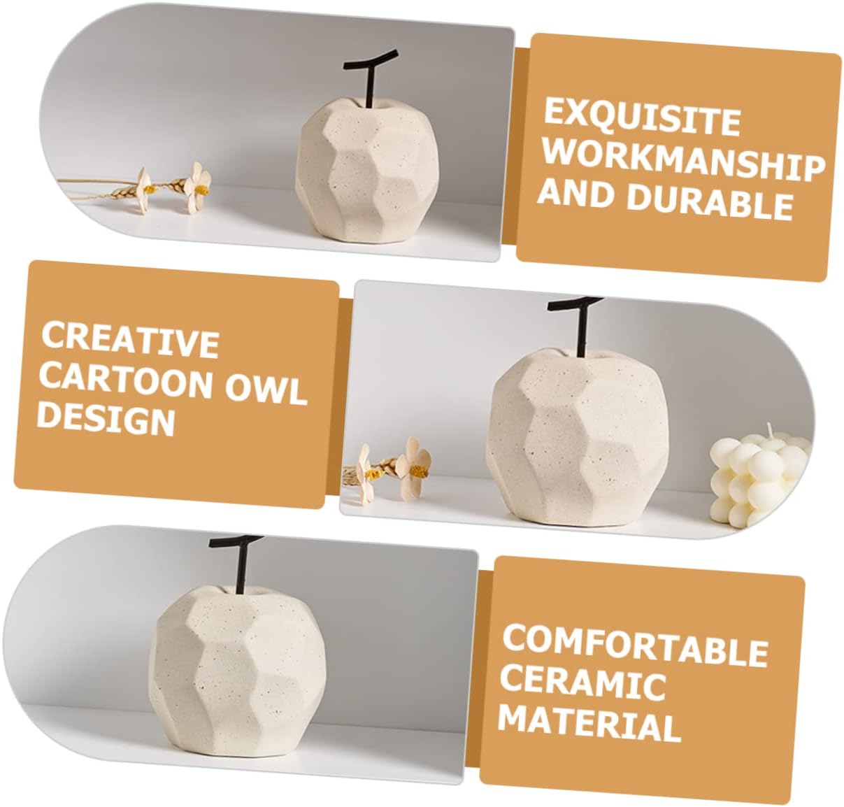 Amosfun 1pc Ceramic Fruit Art Decor for Home Desktop
