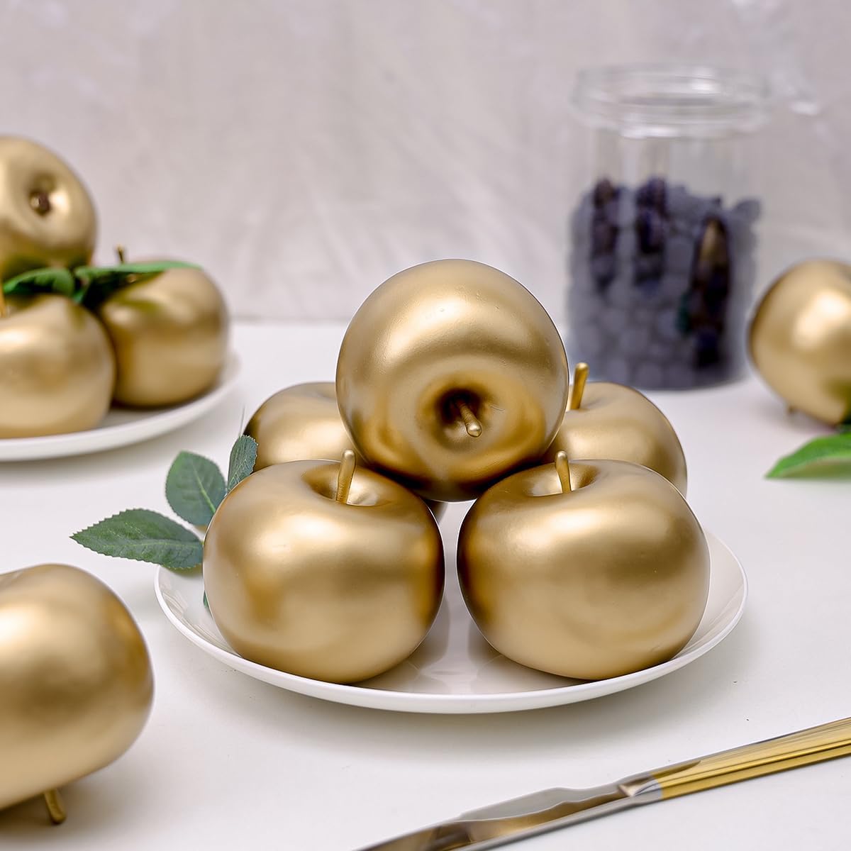 Gresorth 6PCS Artificial Gold Apple Decor