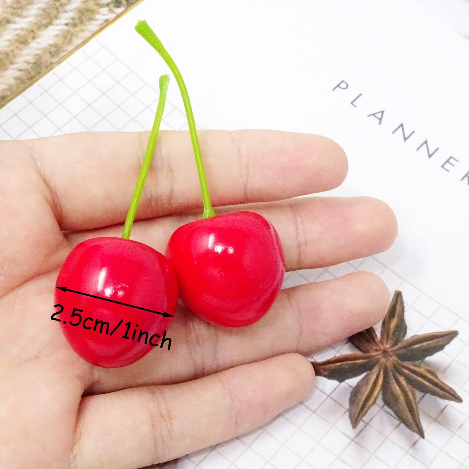 Yueton 30PCS Lifelike Artificial Cherry