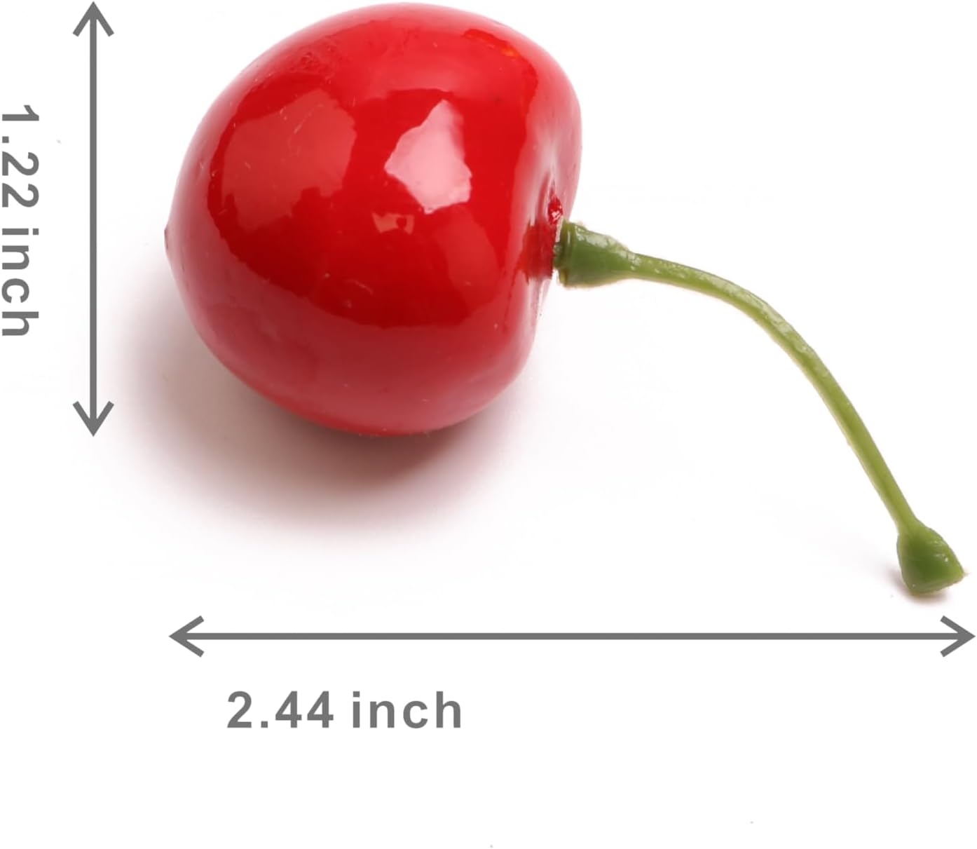 50PCS Realistic Artificial Red Cherries for Decorations