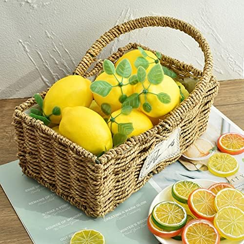 12 Piece Artificial Lemons with Leaves Home Decor