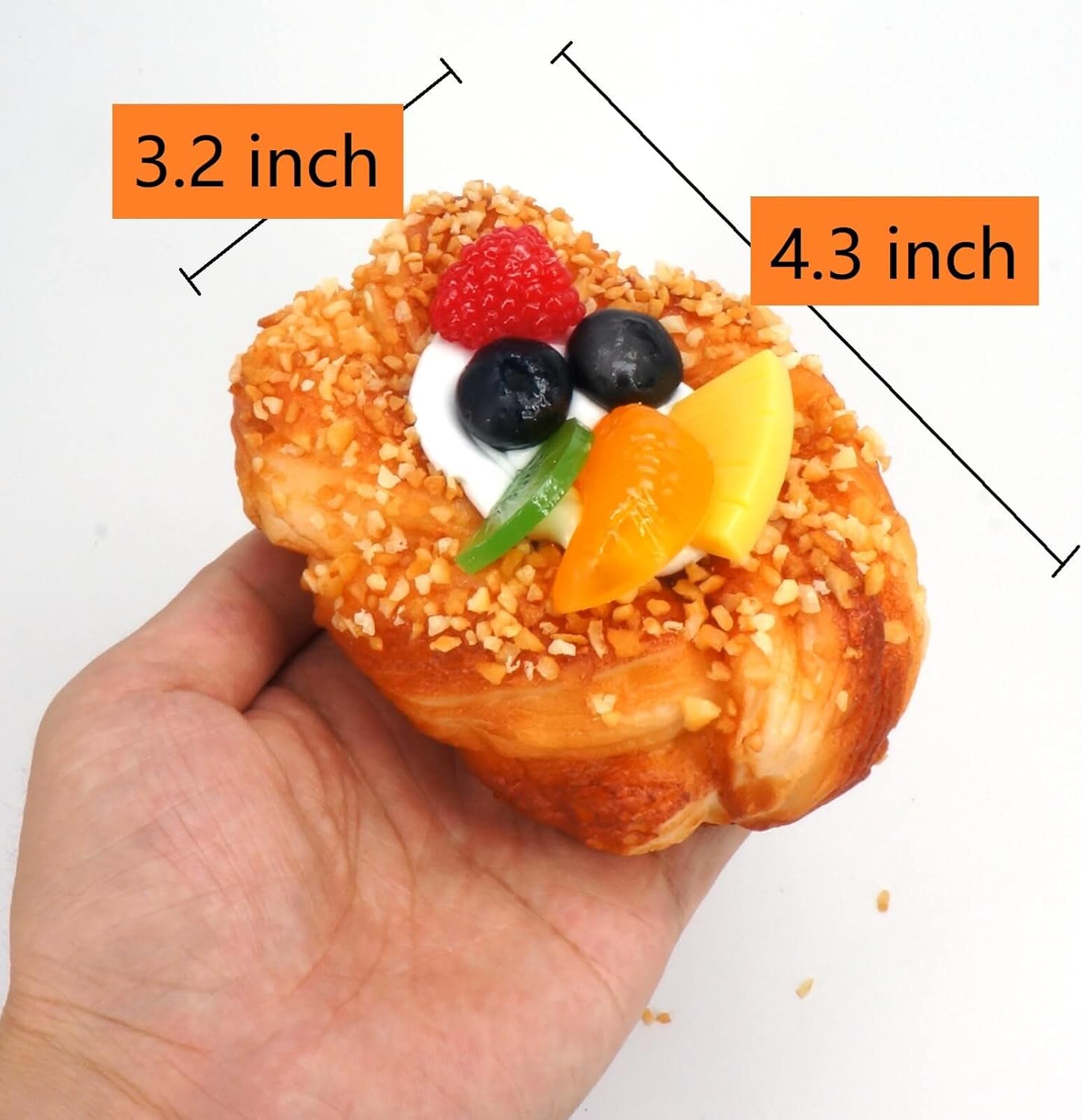 GiftYou 2-Pack Fake Fruit Bread Artificial Food Display Props
