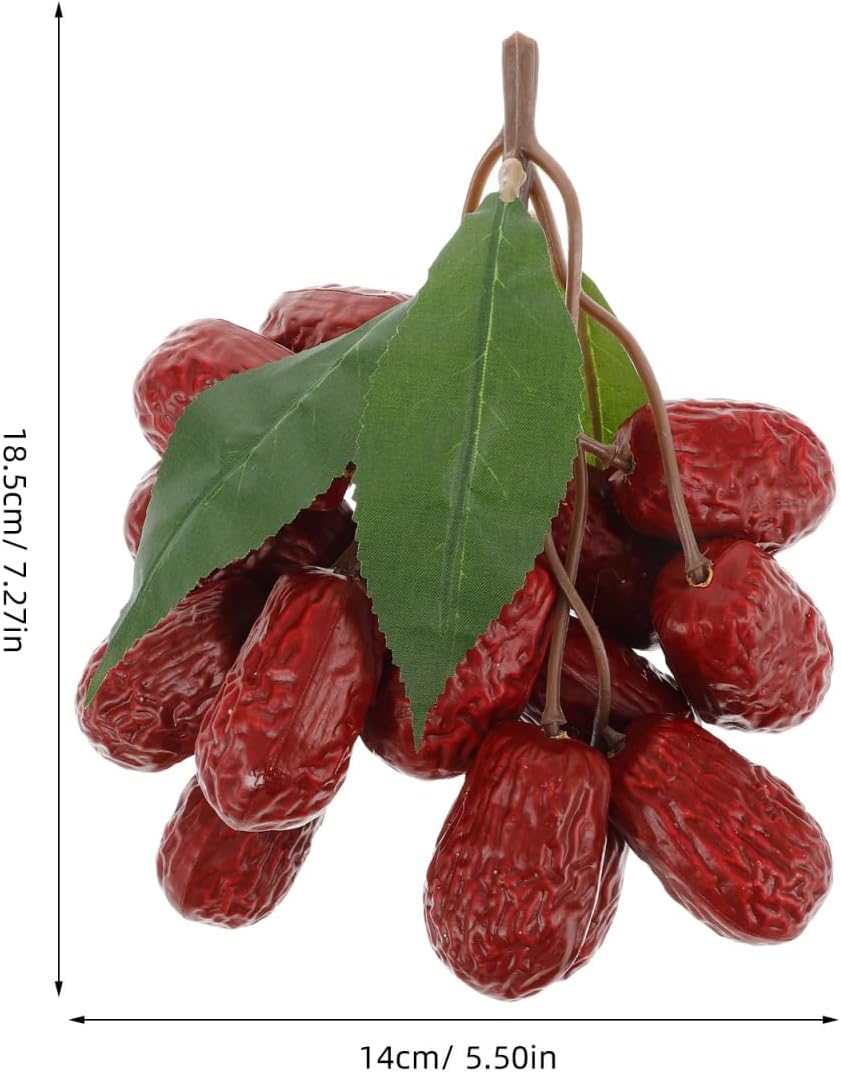 Realistic Red Dates Artificial Fruit Decorations