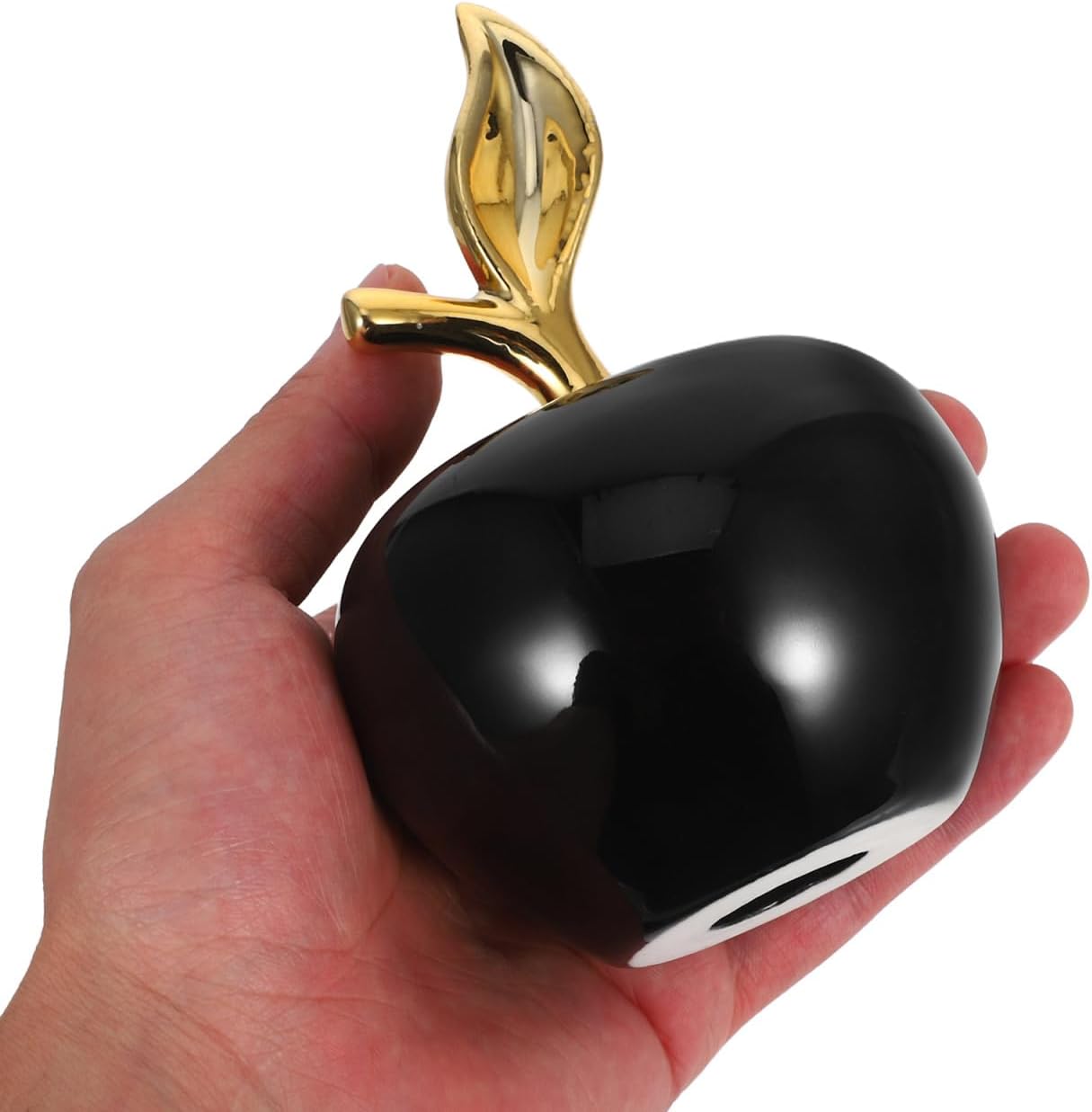 Cabilock Ceramic Apple Figurine Ornament Black