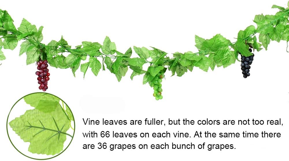 HUIANER Artificial Grape Vines 3 Bunches Lifelike Wall Decoration