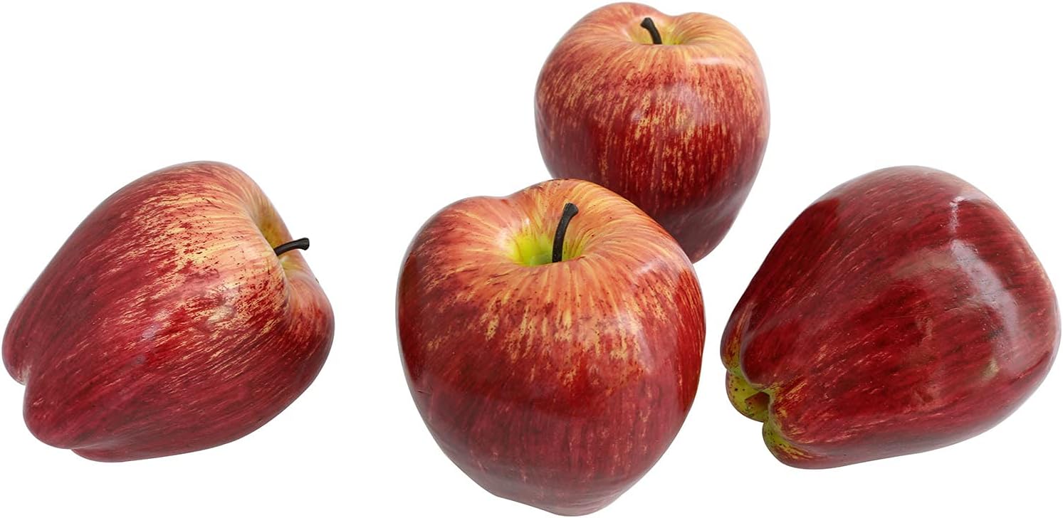4PCS Realistic Red Apple Artificial Fruit Decoration