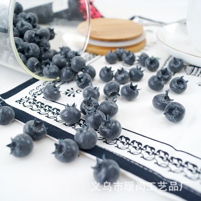 Rikyo 50 Piece Artificial Blueberries for Decor