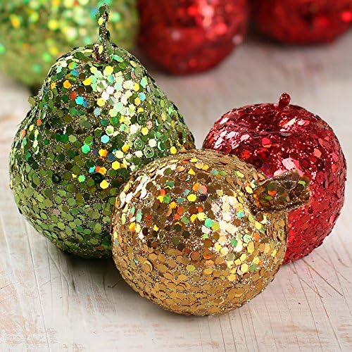 Factory Direct Craft 6 Piece Glittered Artificial Fruit Collection