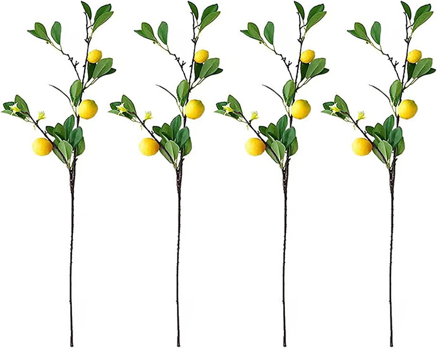 DULRLLY 4 Pcs Artificial Lemon Branches for Home Decor