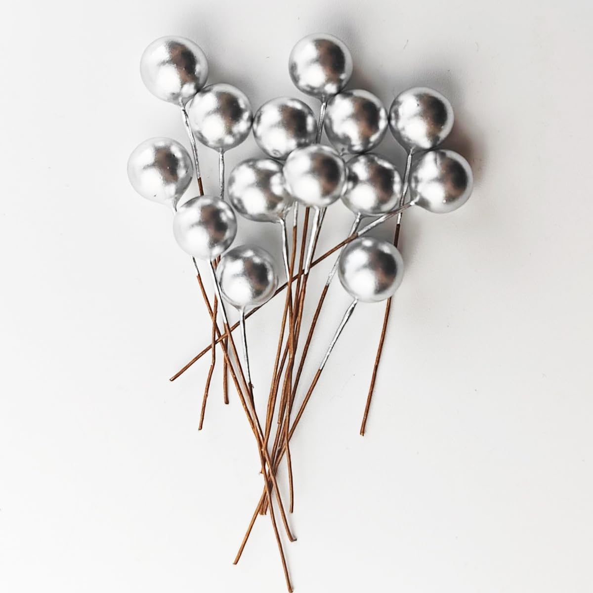 GXXMEI 300PCS Artificial Holly Berries Silver
